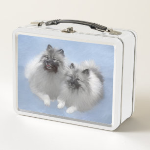 Pintura original de pareja de Keeshond arte animal