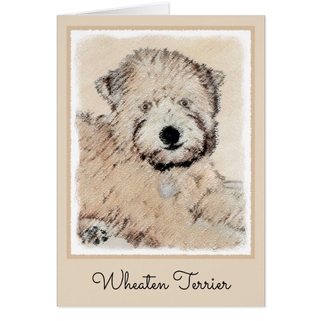 Pintura Original de Terrier Wheaten de Pelaje Suav (Frente)