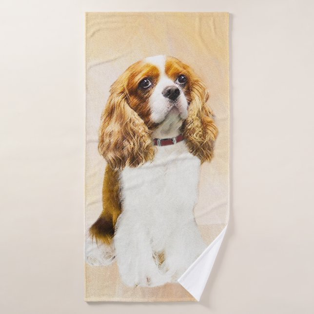 Pintura original del Cavalier King Charles Spaniel (Toalla de baño)