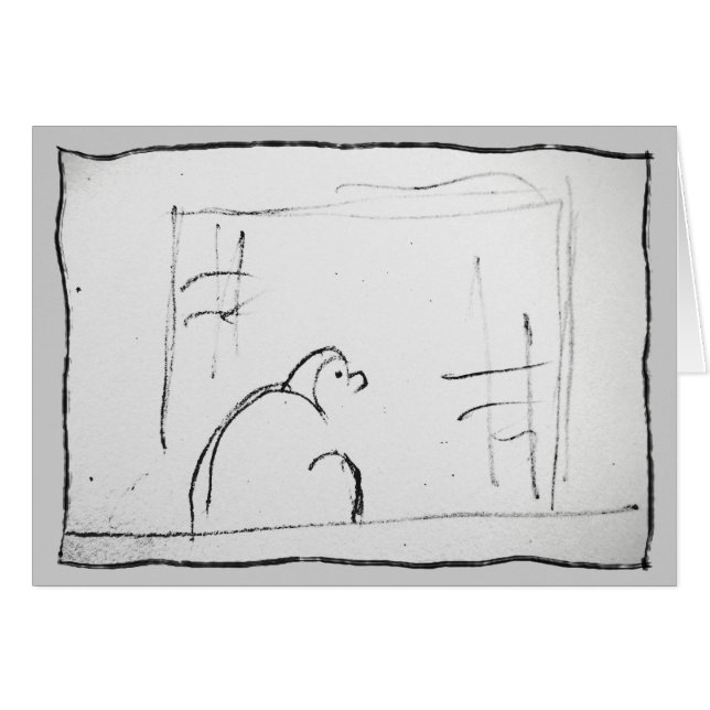 Pintura original Meditating del zen de Daruma (Anverso (Horizontal))