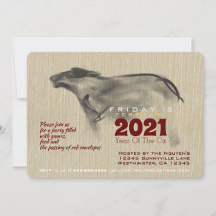 Pintura original OX Año nuevo vietnamita 2021 PI