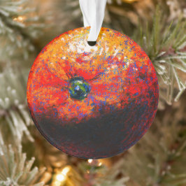 Pintura pastel de un ornamento de cítricos naranja