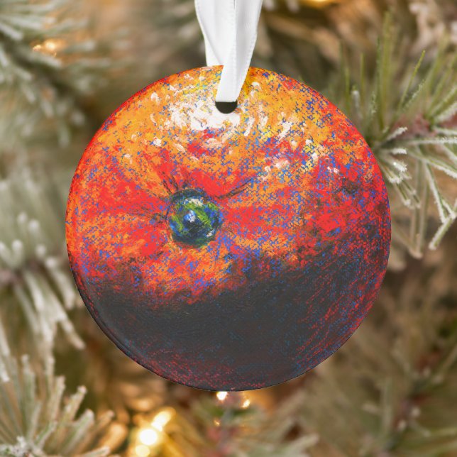 Pintura pastel de un ornamento de cítricos naranja (Árbol)