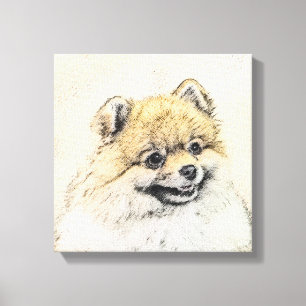 Pintura Pomerania (Naranja) - Arte Perro Original