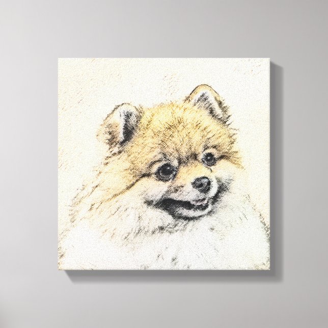Pintura Pomerania (Naranja) - Arte Perro Original (Anverso)