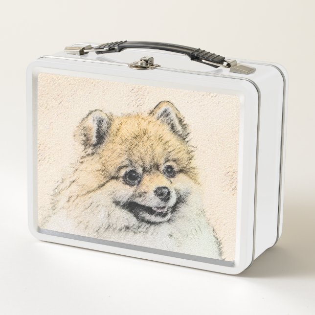 Pintura Pomerania (Naranja) - Arte Perro Original (Anverso)