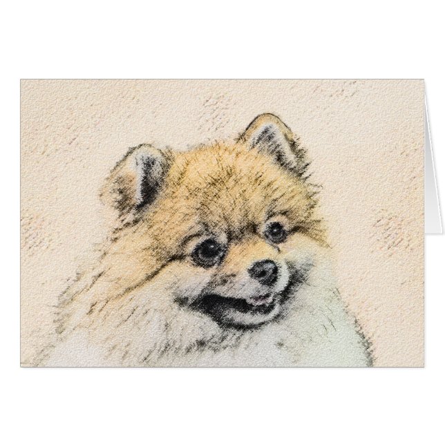 Pintura Pomerania (Naranja) - Arte Perro Original (Anverso (Horizontal))