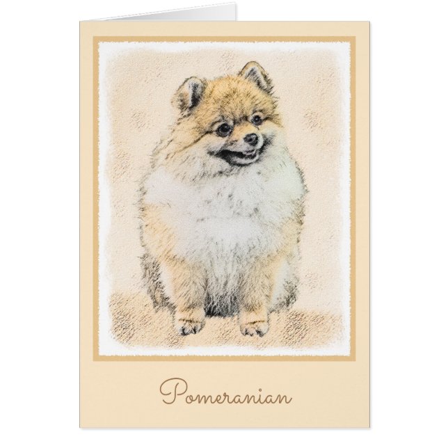 Pintura Pomerania (Naranja) - Arte Perro Original (Frente)