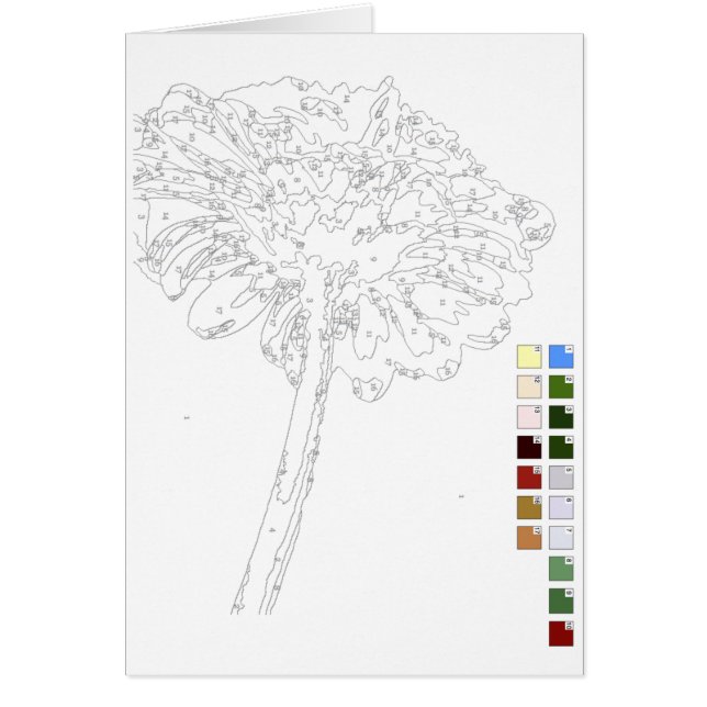 Pintura por la tarjeta de los números: Flor (Frente)