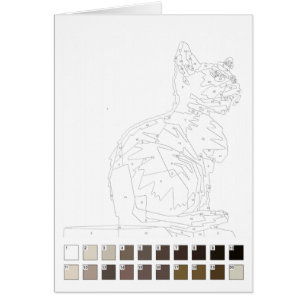 Pintura por la tarjeta de los números: Gato