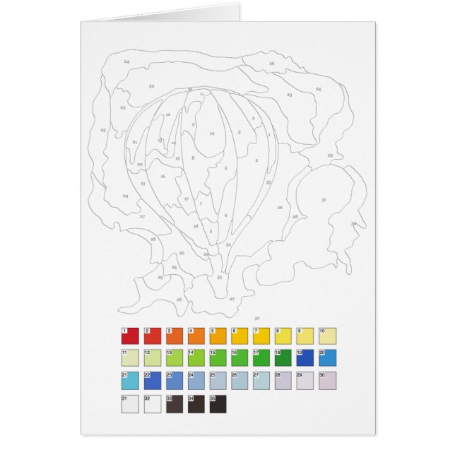 Pintura por la tarjeta de los números: Globo (Frente)