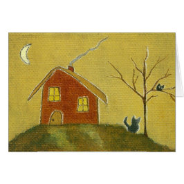 Pintura primitiva del arte del gato de la casa