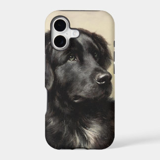 pintura realista vintage perro Terranova