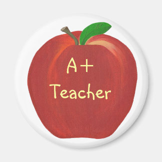 Pintura roja de manzana, imanes para profesores A+