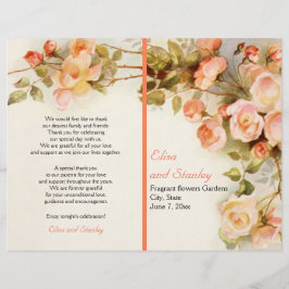 Pintura romántica vintage del programa de bodas de