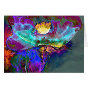 Pintura romántica y elegante de flores verde azula