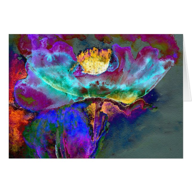 Pintura romántica y elegante de flores verde azula (Anverso (Horizontal))