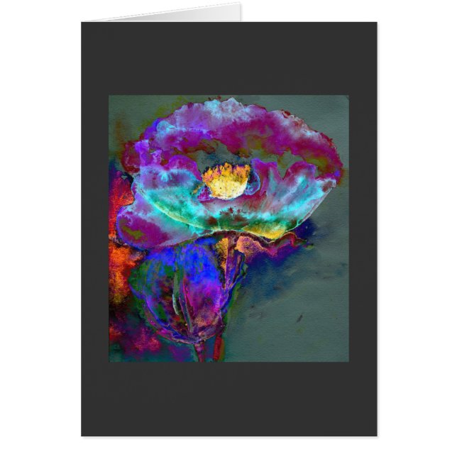 Pintura romántica y elegante de flores verde azula (Frente)