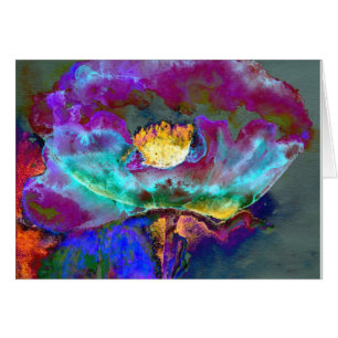 Pintura romántica y elegante de flores verde azula