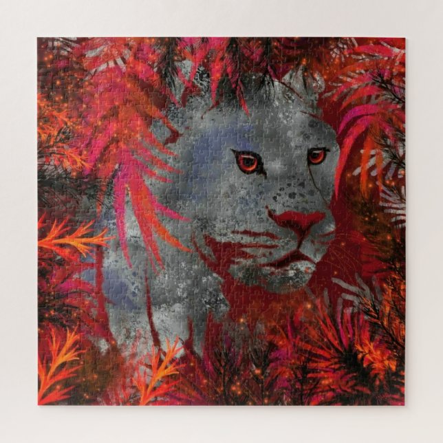 Pintura rompecabezas de puma al acecho (Vertical)