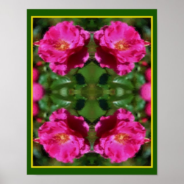 Pintura rosa de rosa Resumen de arte de las flores (Frente)