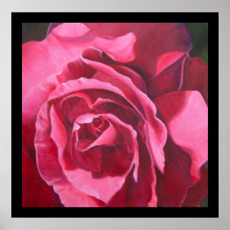 Pintura rosa rosa rosa con Poster de arte de la fr