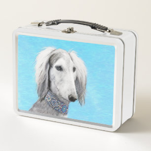 Pintura Saluki (plateada) - Arte Perro Original.