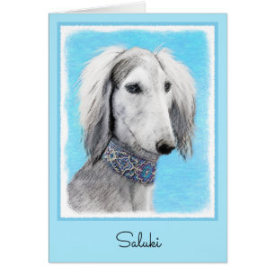 Pintura Saluki (plateada) - Arte Perro Original.