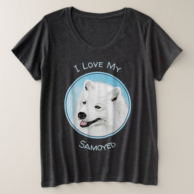 Pintura Samoyed - Arte Perro Original Cuto (Anverso del diseño)