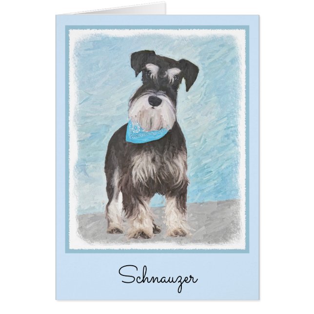Pintura Schnauzer (en miniatura) - Perro original  (Frente)