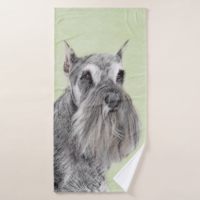 Pintura Schnauzer (gigante, estándar) - Arte de pe (Toalla de baño)