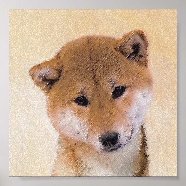Pintura Shiba Inu (roja) - Arte Perro Original (Frente)