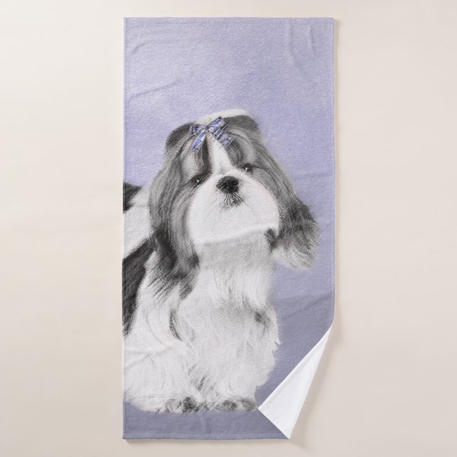 Pintura Shih Tzu - Arte Perro Original. (Toalla de baño)