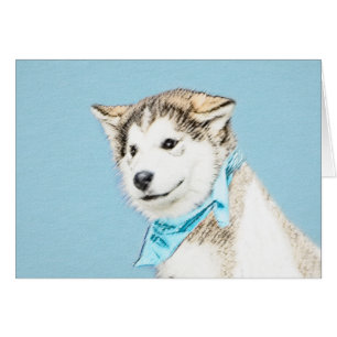 Pintura siberiana Husky de pipa - Arte original de