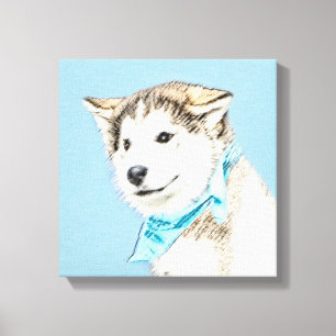 Pintura siberiana Husky de pipa - Arte original de
