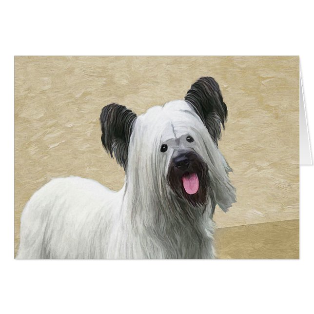 Pintura Skye Terrier - Arte Perro Original. (Anverso (Horizontal))