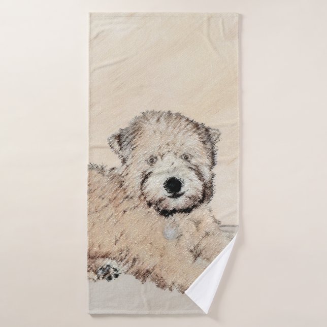 Pintura Terrier de Ruedas Recubiertas Blancas Arte (Toalla de baño)