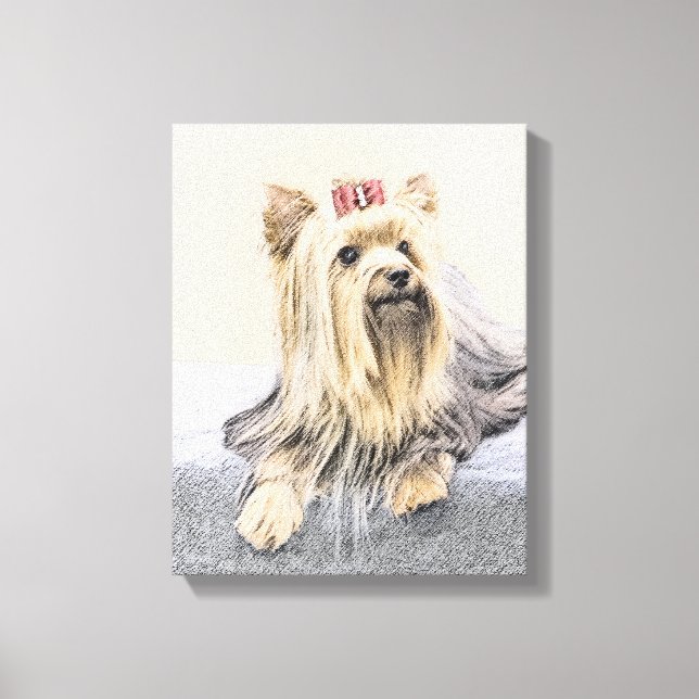 Pintura Terrier de Yorkshire - Arte Perro Original (Anverso)
