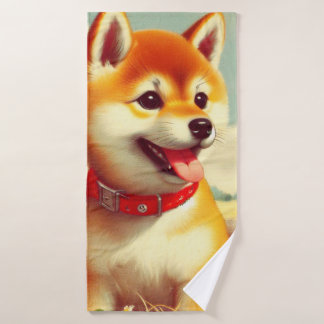 Pintura vintage de Shiba Inu