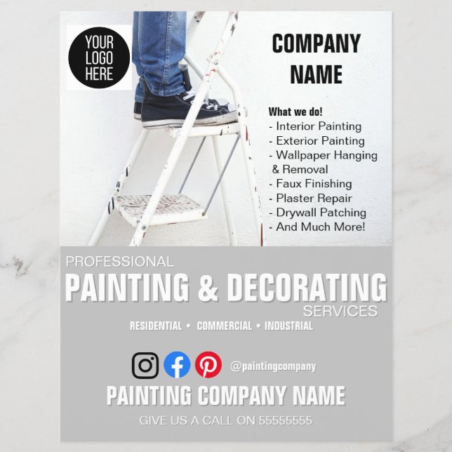 PINTURA Y DECORACIÓN DEL folleto comercial (Frente)