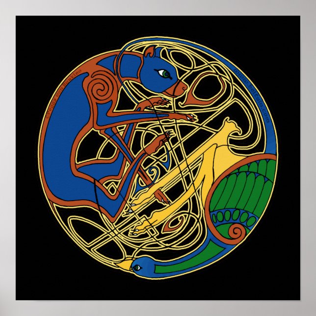 Pinturas de arte celta y pájaro (Frente)