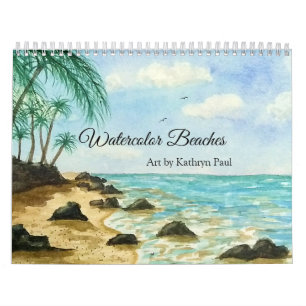 Pinturas de playa acuáticas Calendario