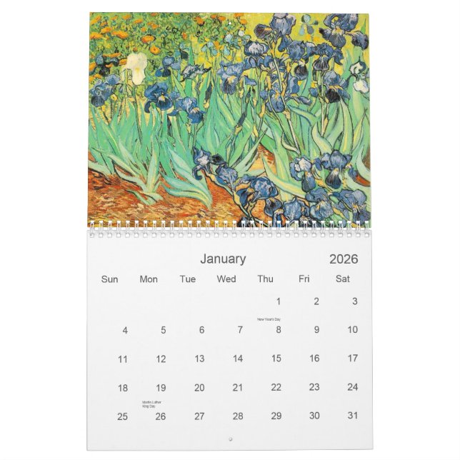Pinturas famosas del calendario (Jan 2026)