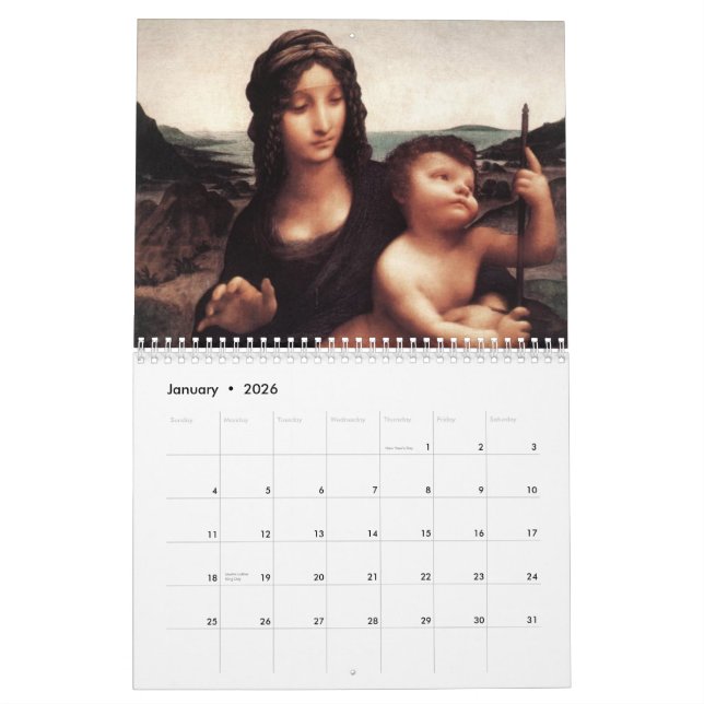 Pinturas por el calendario de Leonardo da Vinci (Jan 2026)