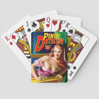 Pinup Detective Pulp Noir Jugando Cartas