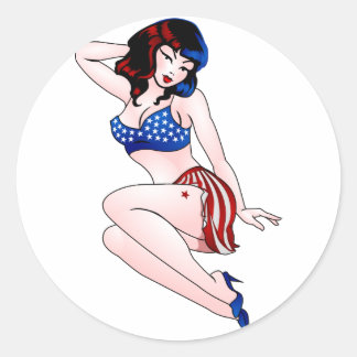 Pinup Pegatinas USA 4 de julio Chicas Pegatinas de
