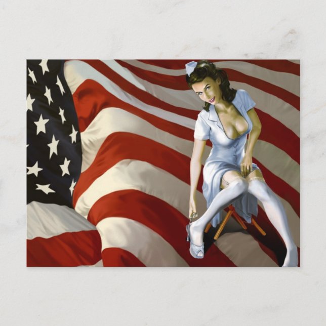 Pinups de los años 40, postal (Anverso)