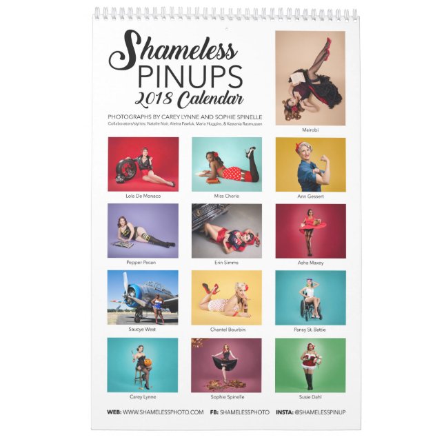 Pinups desvergonzados: Calendario 2018 (Reverso)