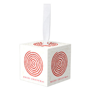 PINWHEEL MOSAIC Cubo de madera Ornamento + Texto