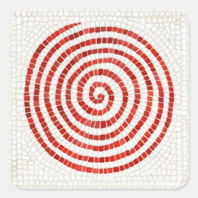 PINWHEEL MOSAIC Pequeños Pegatinas Cuadrados (Anverso)
